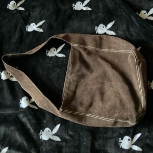 Brown Suede Shoulder Bag